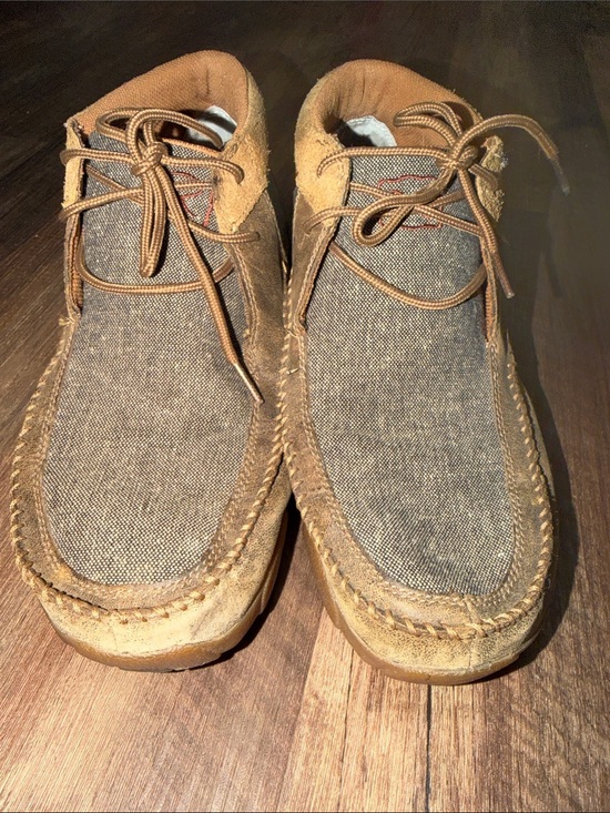 Twisted X Mens Driving Moc Chukka Brown Grey Leather EcoTWX Shoes Size 10.5W main image 4